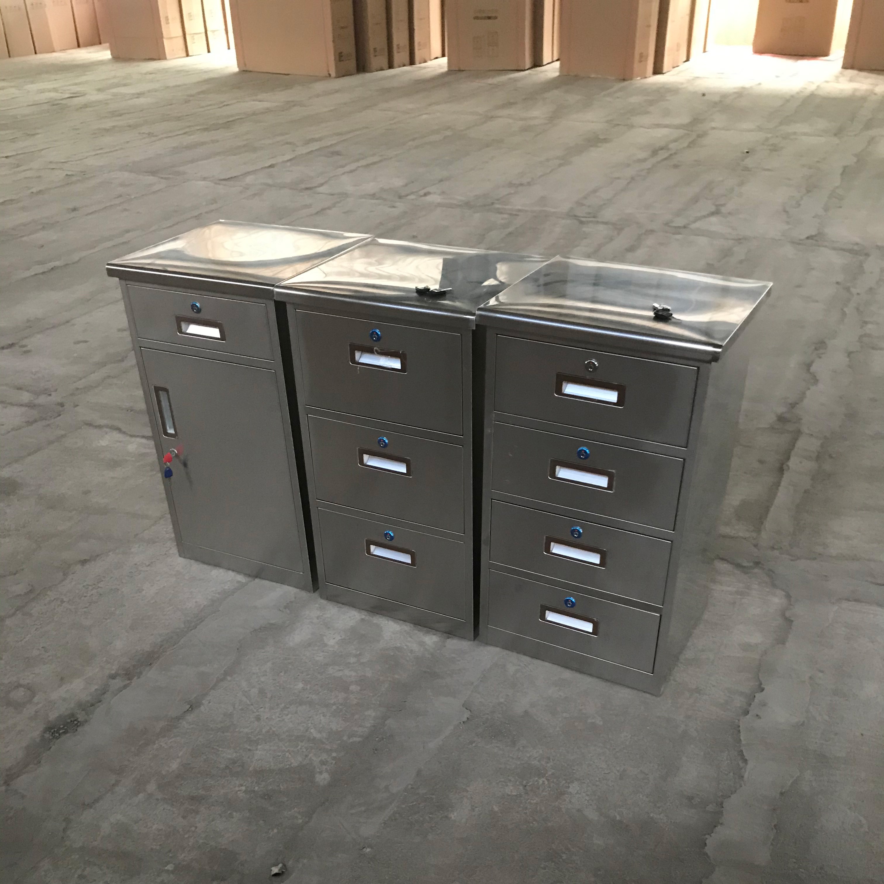 定制不锈钢文件柜矮柜带锁抽屉储物柜医疗器械柜床头柜桌下小柜子