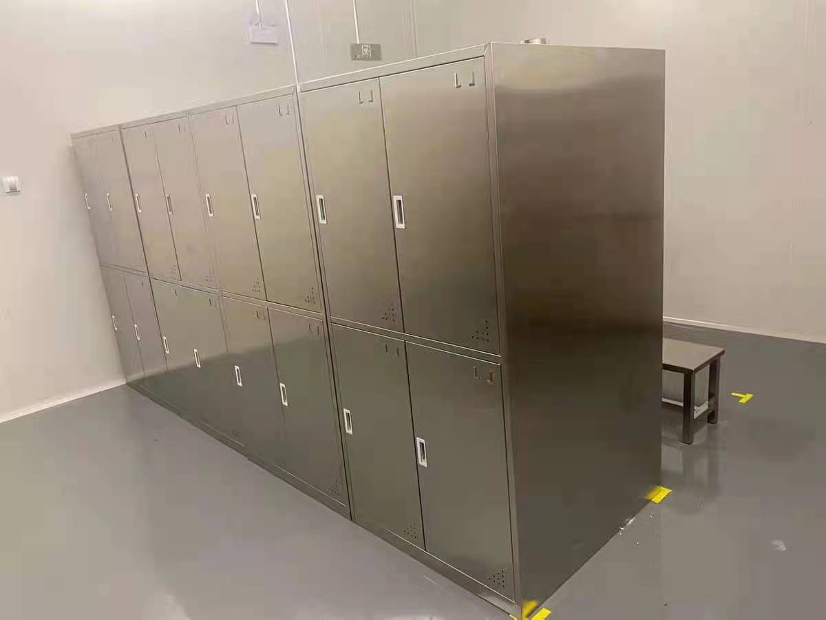 定制不锈钢双面四门更衣柜304员工浴室换衣柜鞋柜学校宿舍储物柜