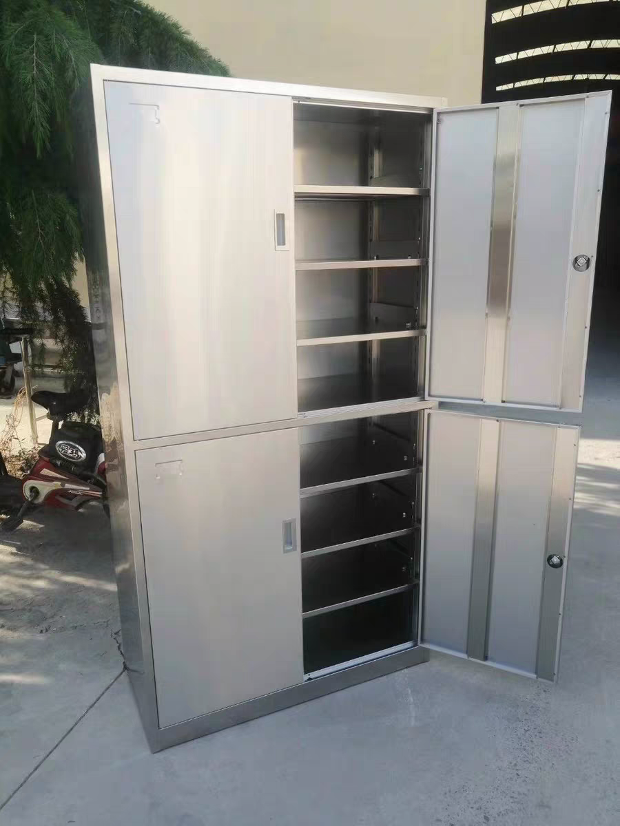 定制304不锈钢通双节凭证柜办公室带锁财务储物柜多层隔板文件柜