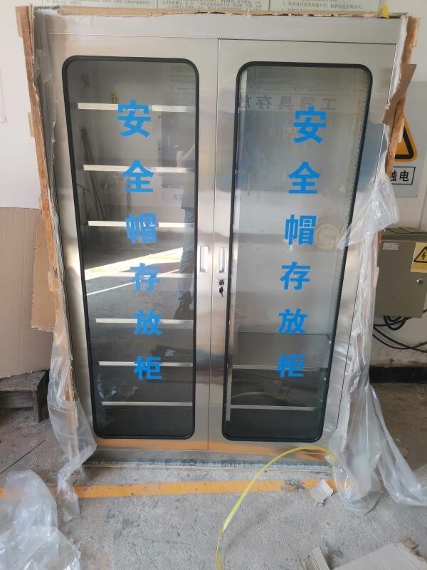 定做304不锈钢安全帽存放柜建筑工地车间多层安全帽收纳柜子加厚