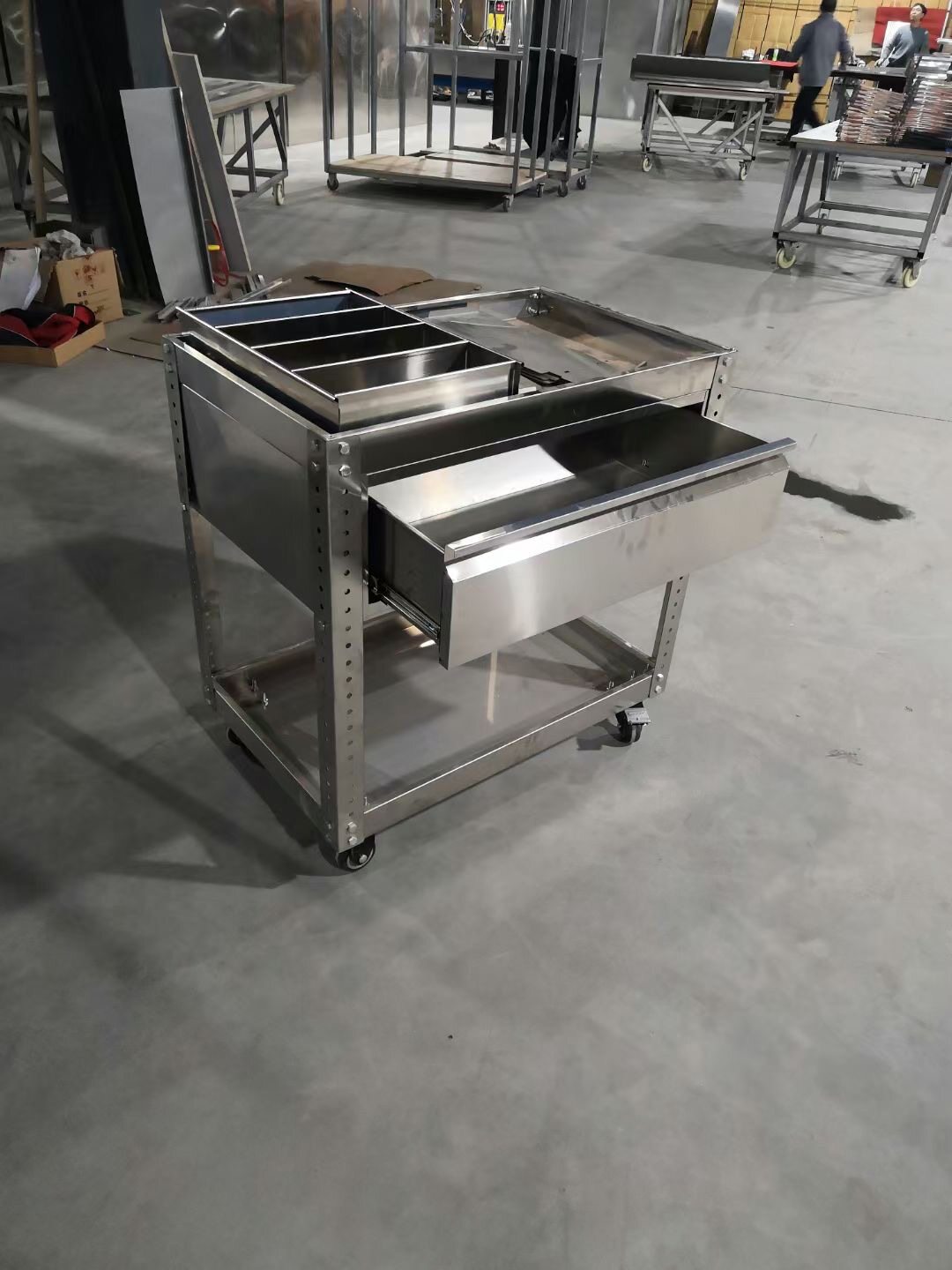 不锈钢一斗工具车汽修工具小推车多功能移动推车工具柜工具箱定制