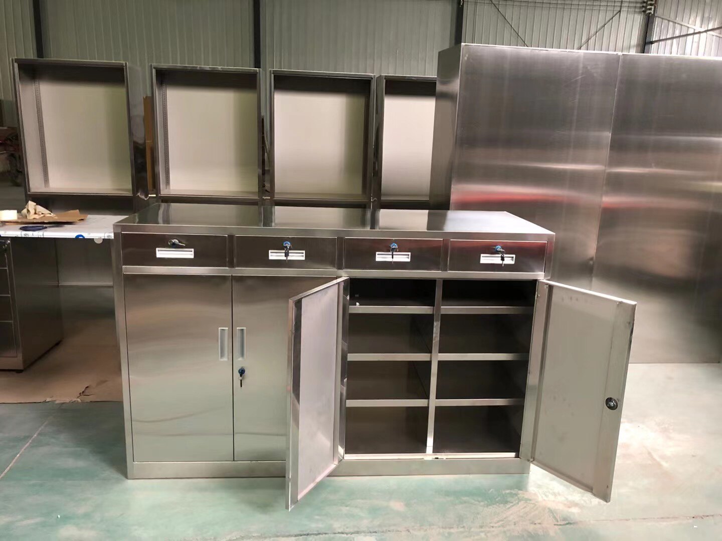 定制不锈钢矮柜文件柜阳台鞋柜抽屉储物柜工具柜家用杂物收纳柜子