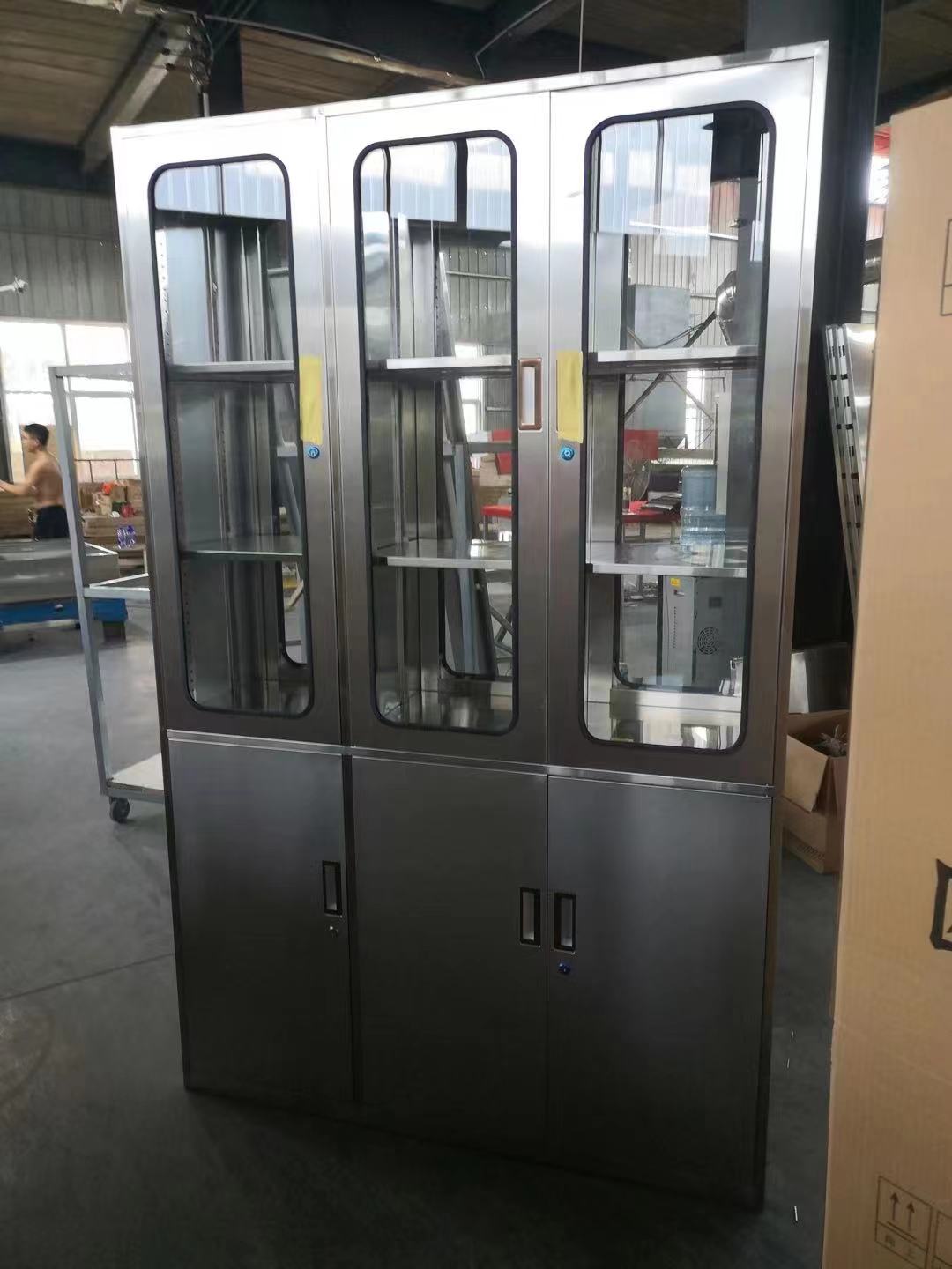 304不锈钢双面透明12门器械柜无菌药品展示柜多层隔板陈列柜定制