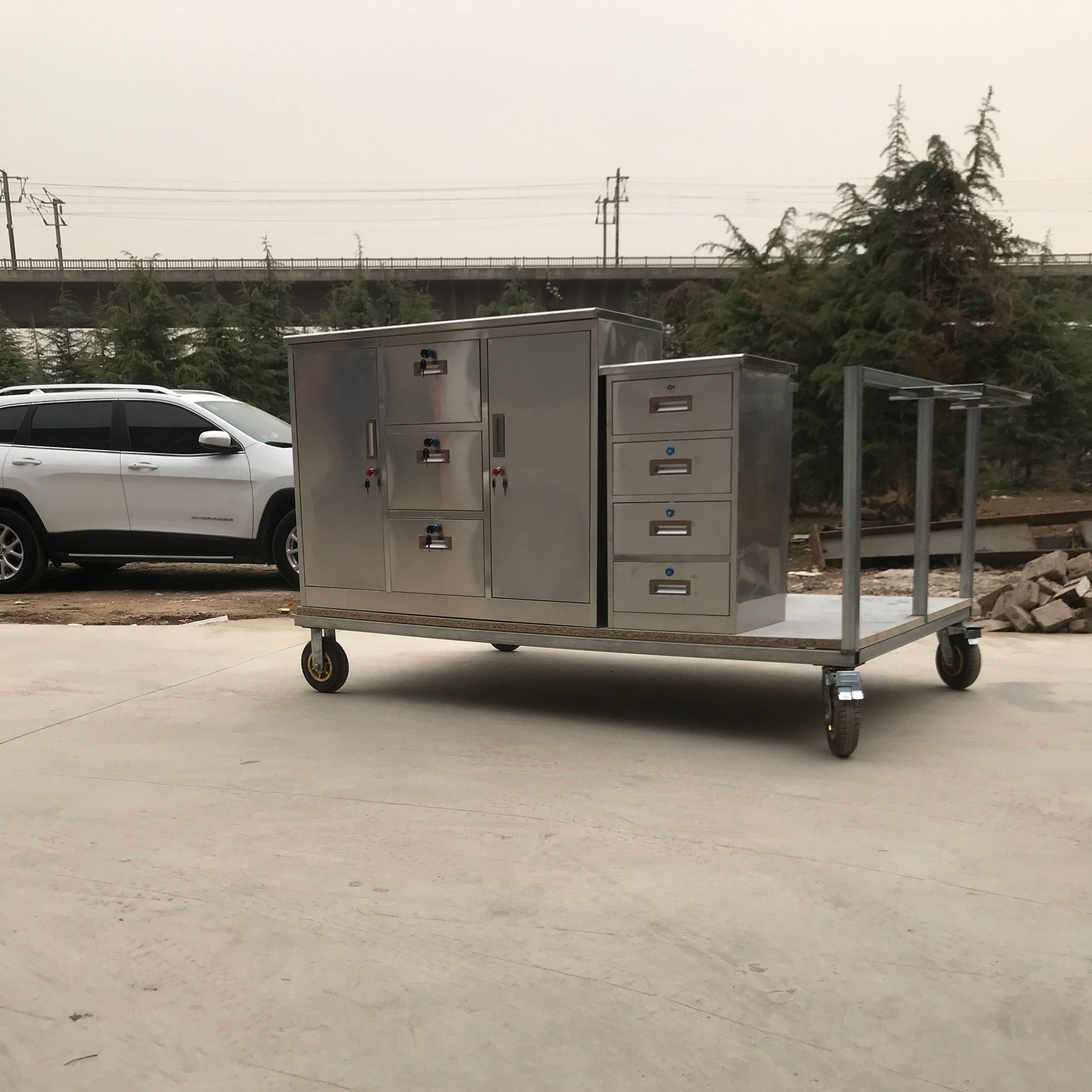 定制不锈钢中三斗矮柜带锁多斗储物柜医疗床头柜工具柜办公文件柜