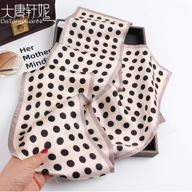 Hangzhou Silk Scarf Woman Summer Sand Silk Scarf Small Strip Little Little Little Tie Floating