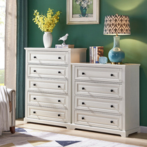 Full solid wood American bucket cabinet 45 Six bucket Closet Living Room Containing cabinet locker Chest Bedroom Cabinet White home