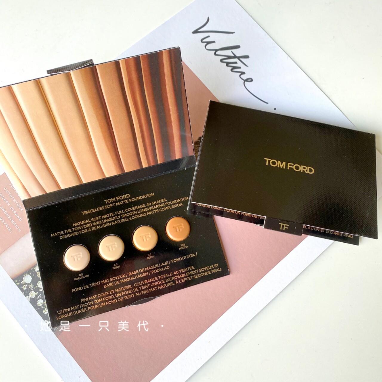 U.S. purchase Tom FordTOMTF soft mist no trace foundation liquid test color card 0 5 4 7 5 10 5