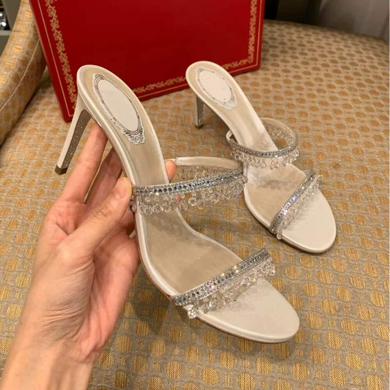 Летние новые RC с rhinestone открытые носки сандалии тонкая подошва кристаллы, сандалии с перегрузкой, сандалии с каблуком-стилетто