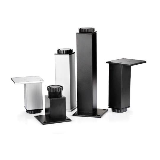 Pieds de meuble pieds d'armoire carrés réglables pieds d'armoire en alliage d'aluminium support de coussinets pieds d'armoire pieds réglables pieds d'armoire de salle de bain