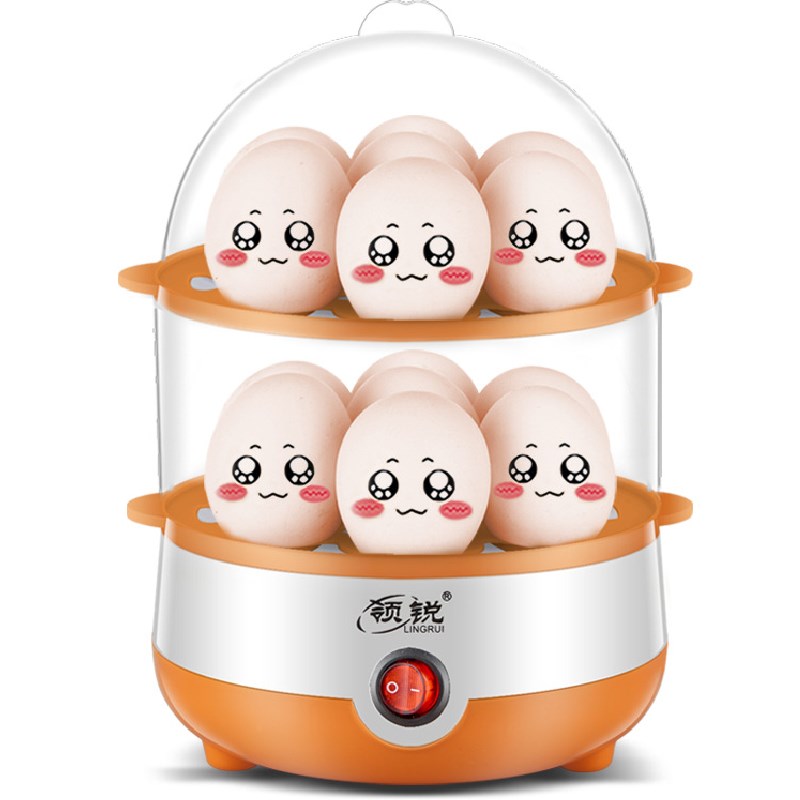 Home Cooking Boiled Egg with Double Mini Steamed Egg Theorizer Eggs Small Home Appliances Breakfast Steamed Egg Student Couples Dry Meals