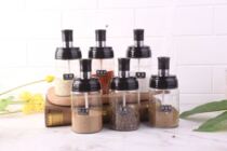 Glass spice tank seasoning bottle spoon 6 pack