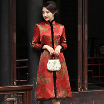 Cotton cheongsam winter cotton womens new thickened traditional Chinese wedding mother coat new warm q3283