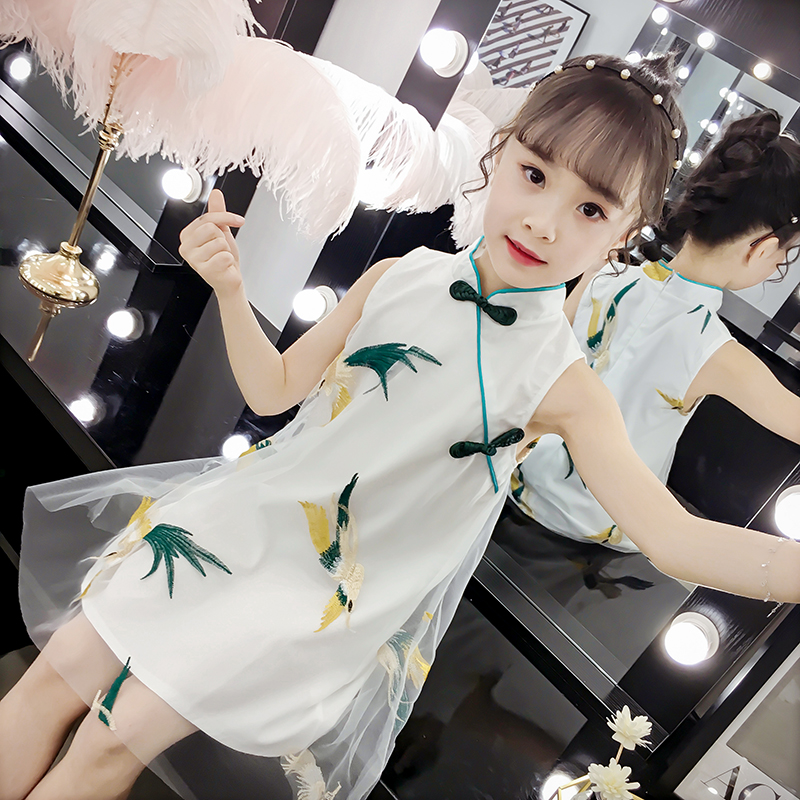 Cô gái mùa hè sườn xám váy 2020 trẻ em mới của phong cách Trung Quốc phong cách cô gái Han chiếc váy mùa hè thủy triều.