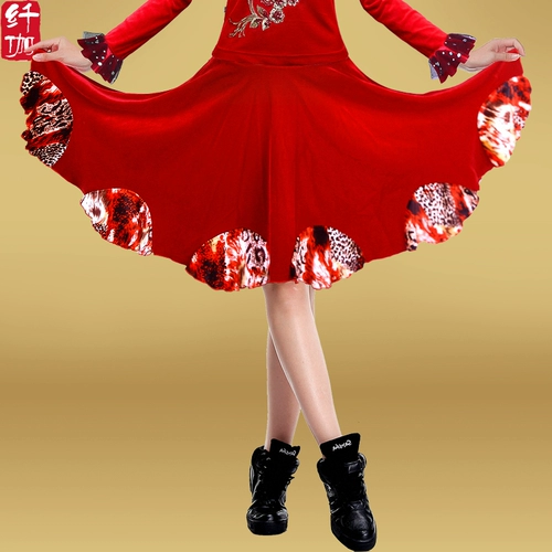 Демисезонная бархатная юбка, танцующая мини-юбка, для среднего возраста