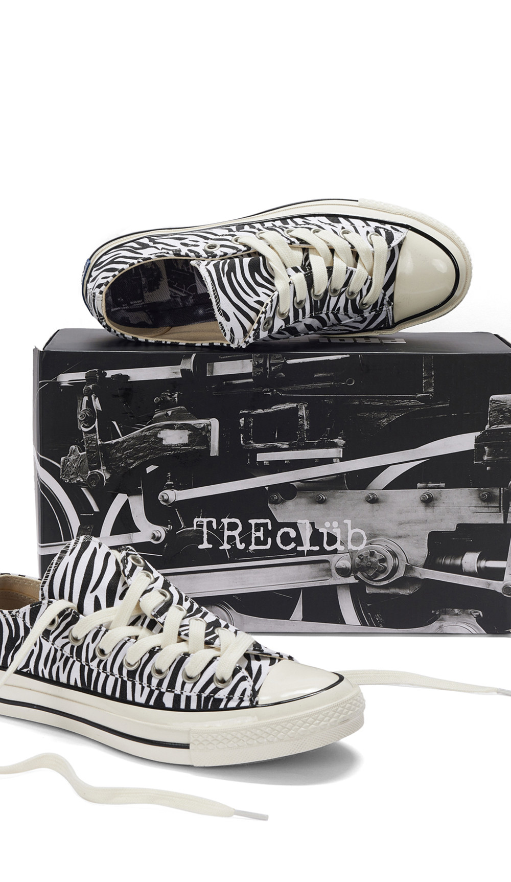 TREclub Canvas Zebra Print Low-Top Sneaker