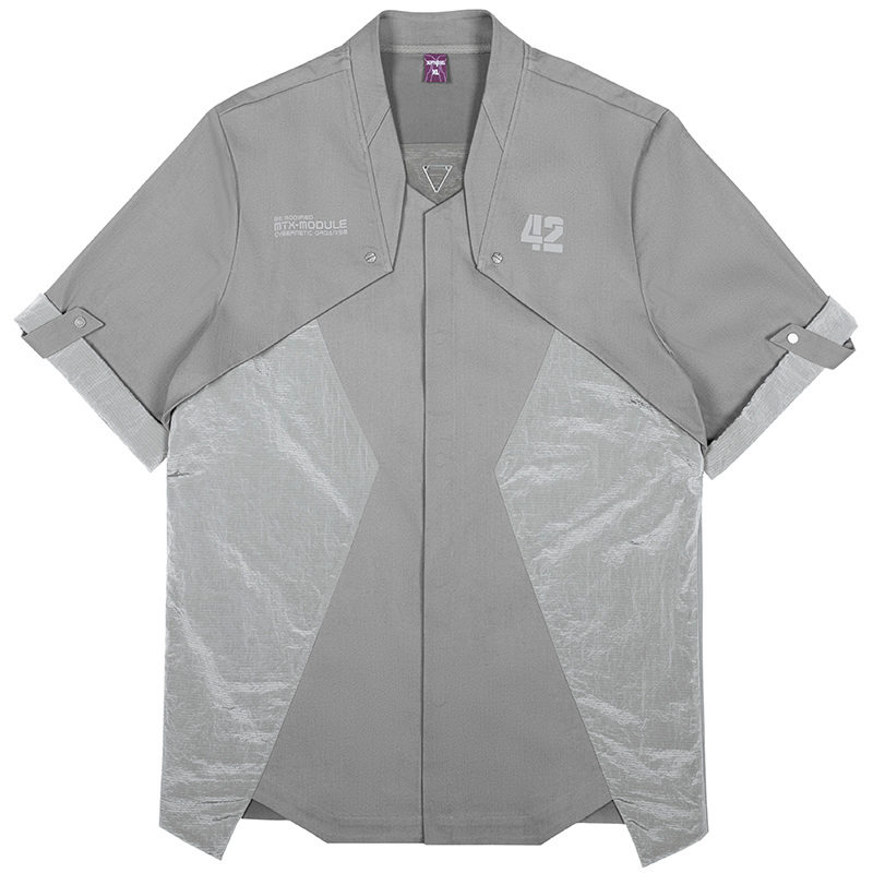 Xiphevil'02 Type Terminal Training Shirt' Cyberpunk Amekaji Short-Sleeve Work Shirt for Spring and Autumn Xiphevil'02 Type Terminal Training Shirt' Cyberpunk Amekaji Short-Sleeve Work Shirt for Spring and Autumn