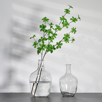 Nordic big belly flowers big number glass vase transparent hanging bell horse drunking-wood hydroponic flower arrangement living-room adornment swing piece