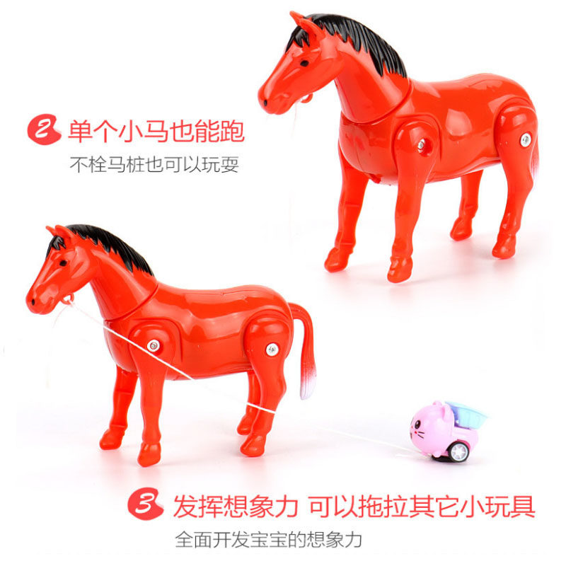 Детские игрушки для прыжков 电动绕桩马玩具  儿童仿真马会跑转圈圈小马旋转动物马桩跑圈玩具 OTHER