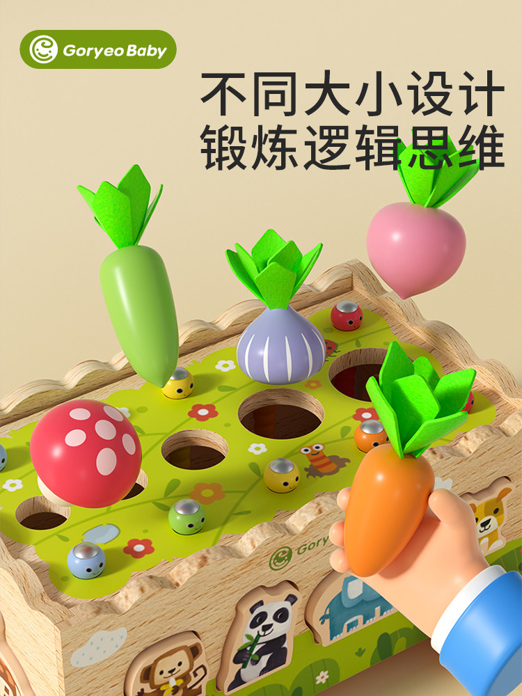 Montessori Early Education Shape Matching and Recognition Toy for Infants and Young Children, Carrot Pulling, Gender Recognition, Polyhedral Educational Toy for Boys and Girls