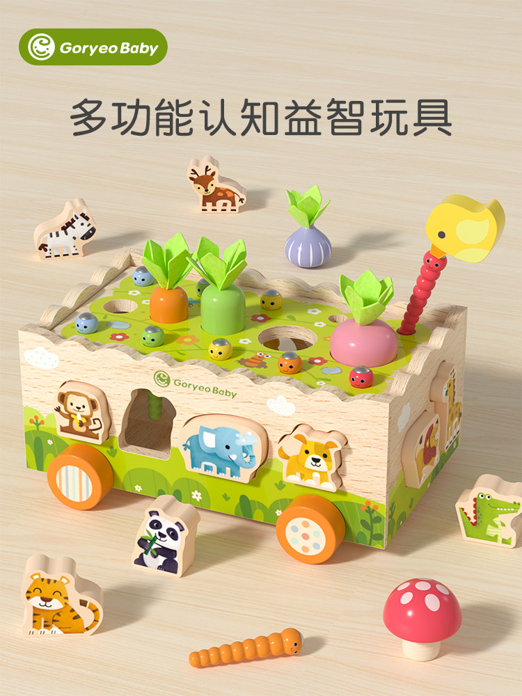 Montessori Early Education Shape Matching and Recognition Toy for Infants and Young Children, Carrot Pulling, Gender Recognition, Polyhedral Educational Toy for Boys and Girls