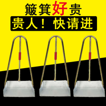 Iron factory sanitation thickened dustpan iron garbage shovel iron dustpan with poke dust bucket ash bucket garbage shovel Home sanitation