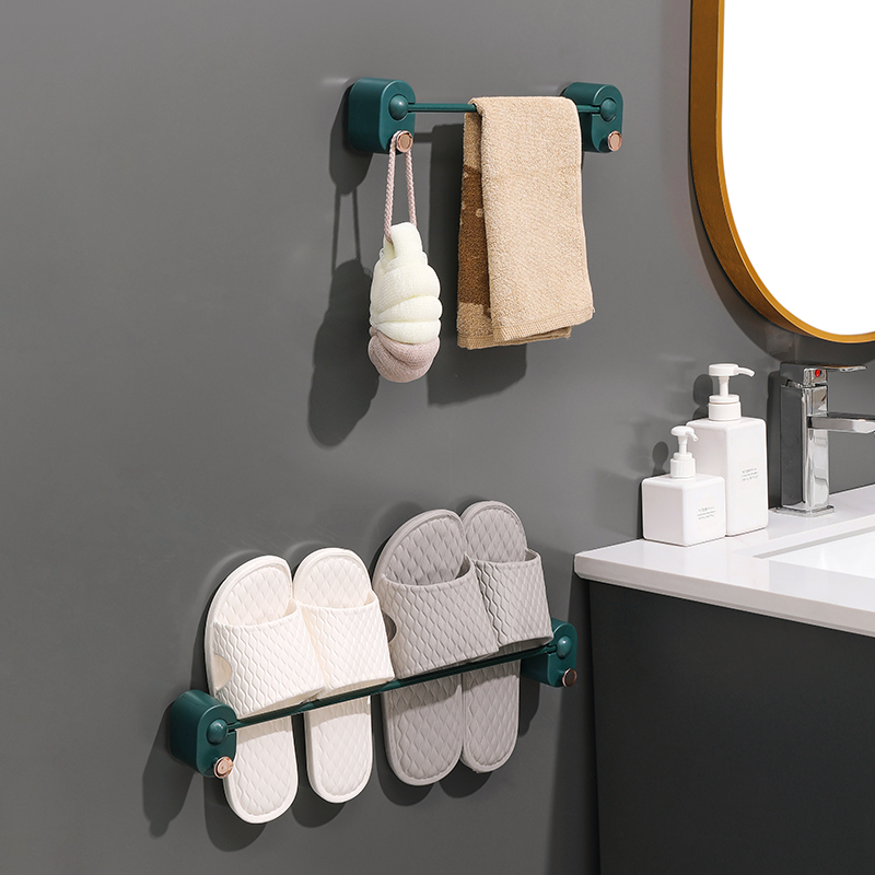 Bathroom slippers rack wall-mounted Wall-mounted Wall Toilet Shoes Dresser Dressing Room Free of perforated shoe racks