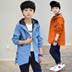 2019 chàng trai mùa xuân váy mới của Hàn Quốc phiên bản của mùa xuân và mùa thu áo bông trẻ em áo gió trong mặc cậu bé lớn trẻ em đội mũ trùm đầu của. 