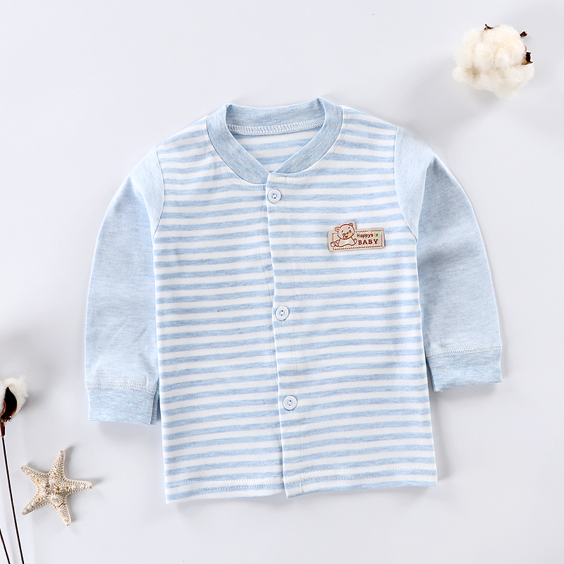 Bé áo mùa thu cardigan bông cậu bé nhỏ cô gái nhấn bông màu đồ lót đáy trên đồ ngủ bé cardigan 0-4 tuổi 3.