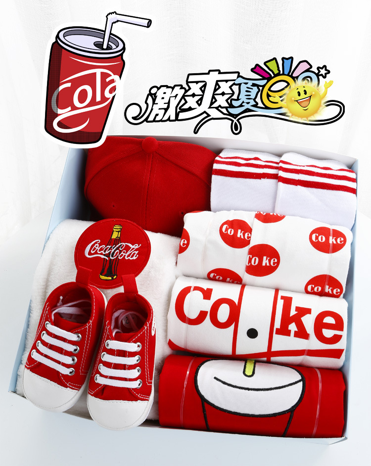 Trẻ sơ sinh mùa hè cotton phù hợp với bộ hộp quà tặng em bé sinh ra trăng tròn năm tuổi cola nam và nữ tặng quà - Bộ quà tặng em bé set quà tặng sơ sinh