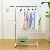 Drying rack Floor-to-floor indoor folding hanger stainless steel balcony simple cool hanger telescopic single pole drying hanger