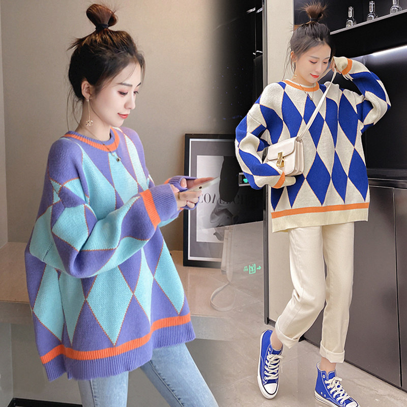 Pregnant woman Autumn Fashion out of fashion Net Red pregnant woman Packings Tidal Moms Loose Casual Autumn winter style sweater Two sets of spring and autumn