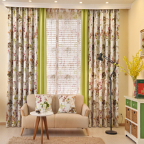 National custom curtains American pastoral style shading bedroom fresh bellflower fabric country study flower pattern
