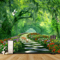 Green Scenery Care Wall Panel Nature Forest 3d Three-dimensional Integrated Board Exhibition Hall Dining Room Wood-wood Fibreboard Painted