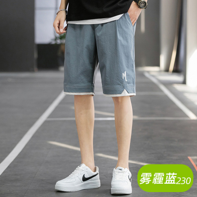 短裤男士薄款运动冰丝休闲裤宽松五分裤外穿