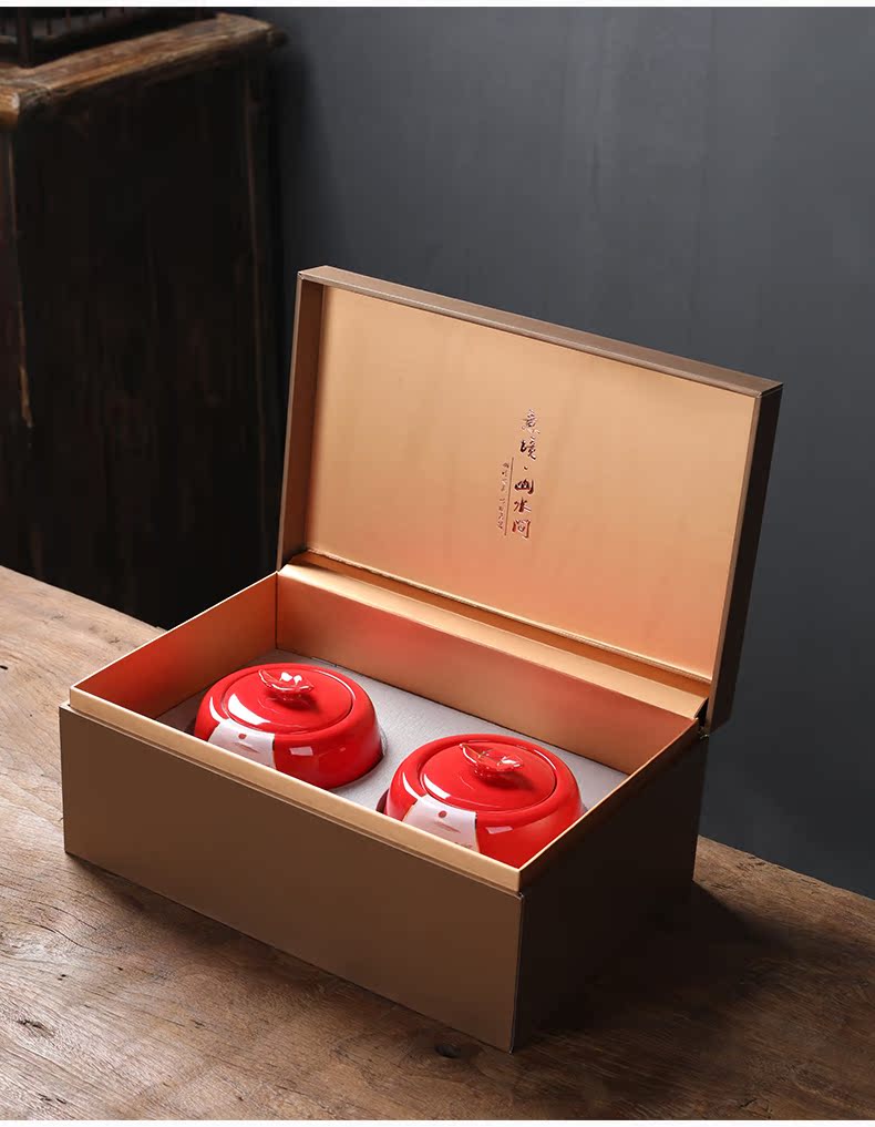 Ceramic tea pot seal pot loose tea storage POTS Chinese store receives black tea, green tea general empty box packing