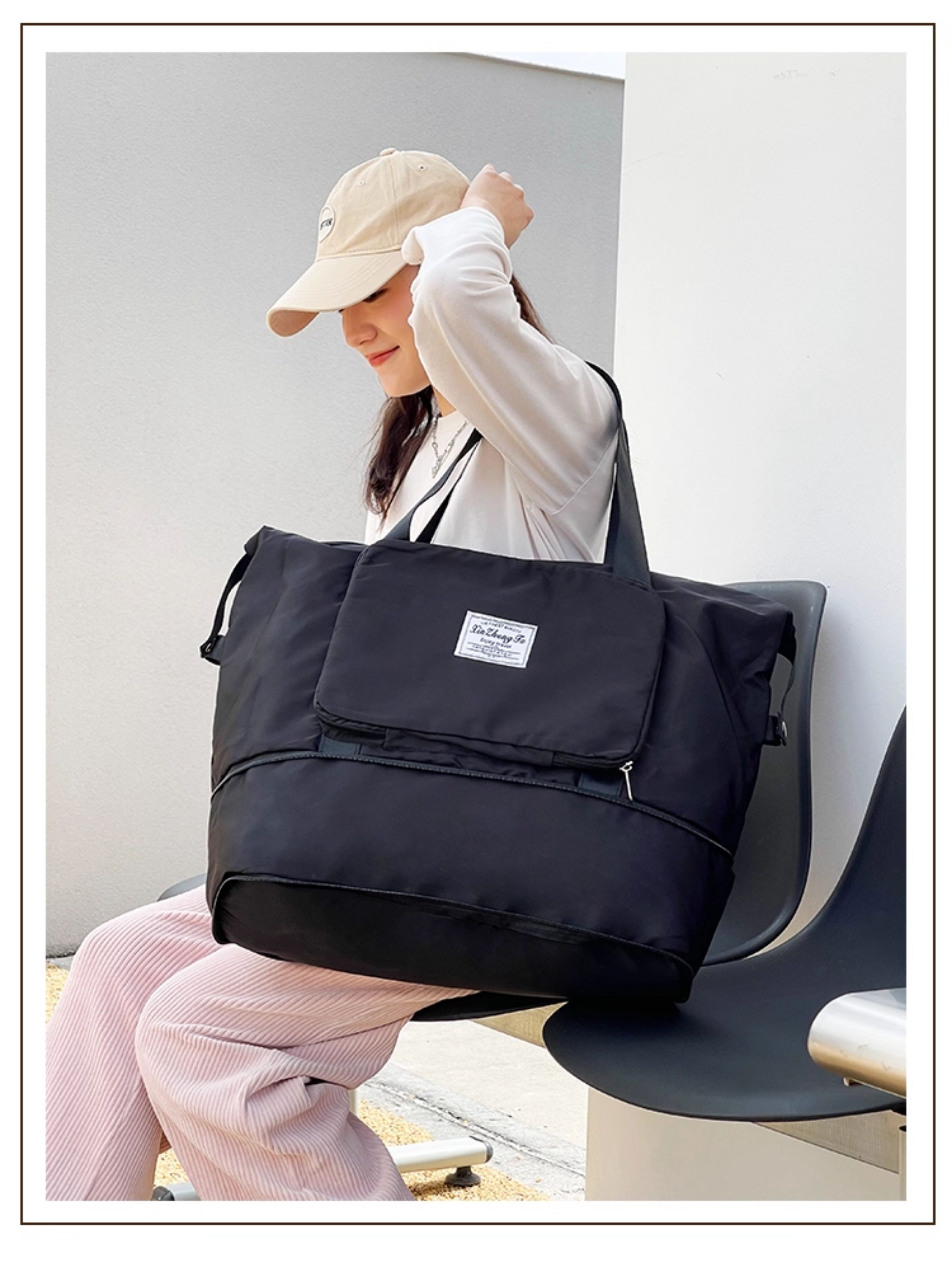 Maternity Special for Maternity Cosmetics Bag Large Capacity Lightweight Short Distance Folding Travel Bag Satchel Luggage Bag for Children — 12