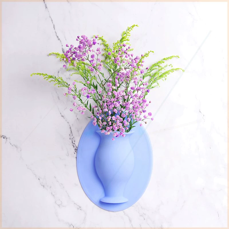 Lọ silicon có thể được dán trên tường kính, lọ nhỏ, hoa tự dính, hoa nhựa dán nhà, bất kỳ - Vase / Bồn hoa & Kệ