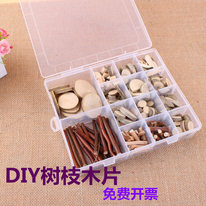 Kindergarten DIY twig wood chips Kindergarten school handmade Creative art Adhesive boxed natural materials