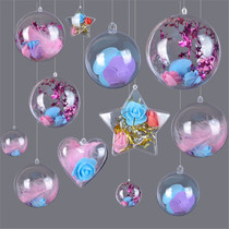 Plastic hollow transparent ball kindergarten school shopping mall creative hanging Christmas display hanging ball acrylic hanging ball