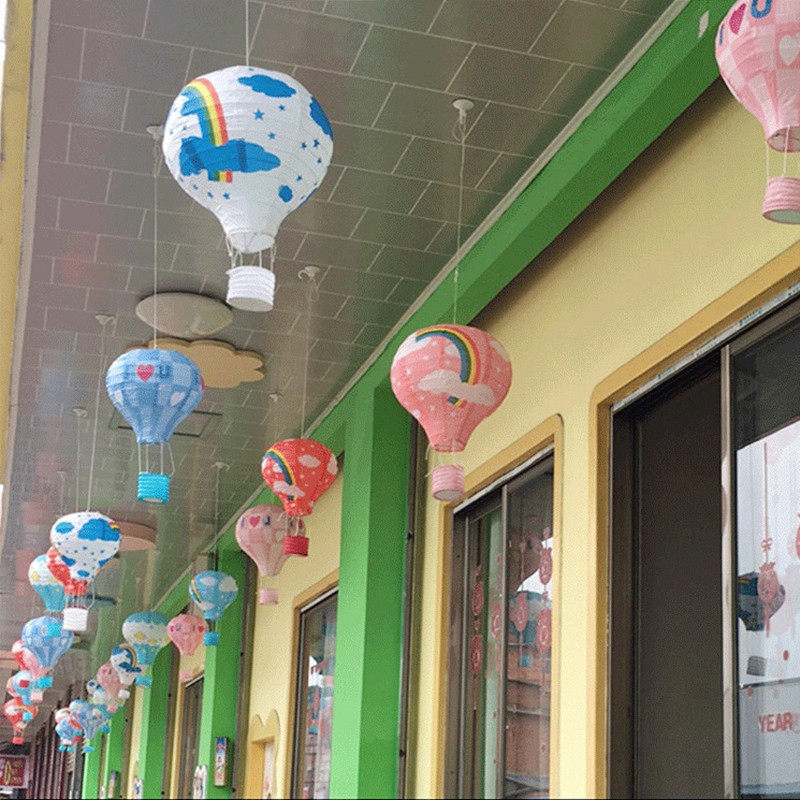 New Year's Day Christmas decoration hot air balloon paper lantern cloud ornaments kindergarten shopping mall supermarket environment layout ornaments