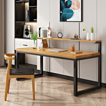 Simple solid wood computer desk economical desktop desk home office desk and chair combination log desk one against the wall