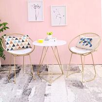 Nordic coffee table simple marble coffee table balcony round table iron leisure tea table and chair combination small apartment table