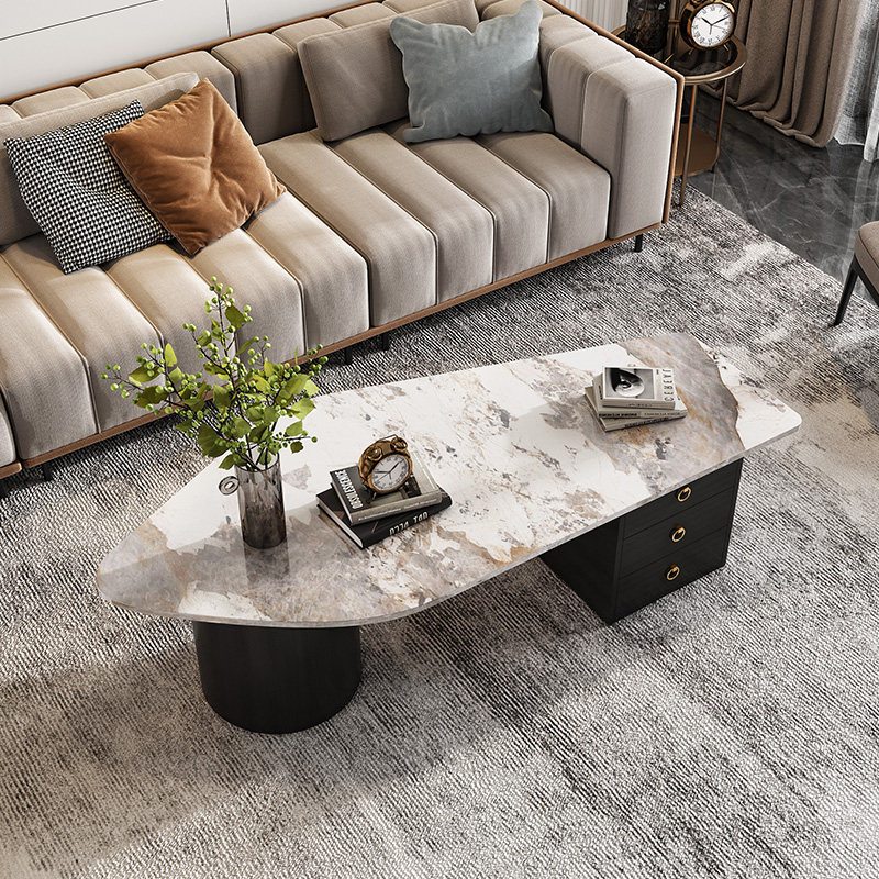 Simple special-shaped coffee table living room home tea table modern small apartment slate small coffee table light luxury Italian tea table net red