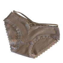 3-pack of womens underwear fashionable lace-up pure cotton seamless sexy girls solid color low-waist briefs pure cotton crotch