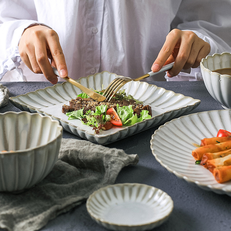 Tinyhome Japanese retro variable glaze ceramic tableware bowl dish dish soup bowl rainbow such as bowl disc plate of mugs