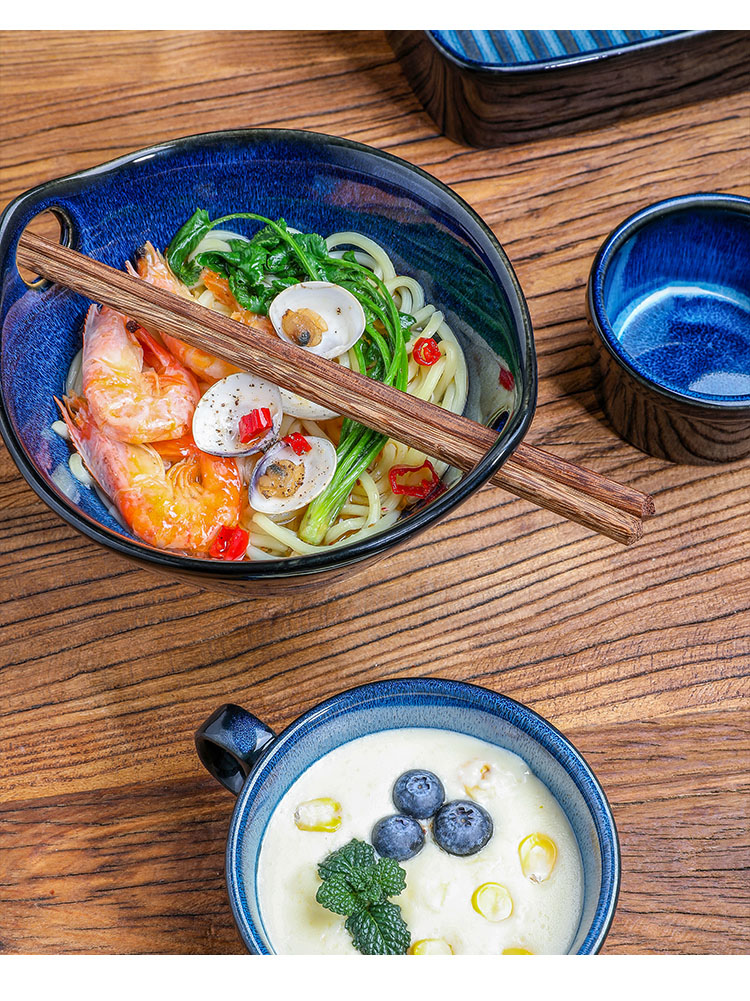 Tinyhome Europe type up ceramic tableware baking pan cheese baked FanPan rainbow such as bowl chopsticks to offer them deep bowl of soup plate