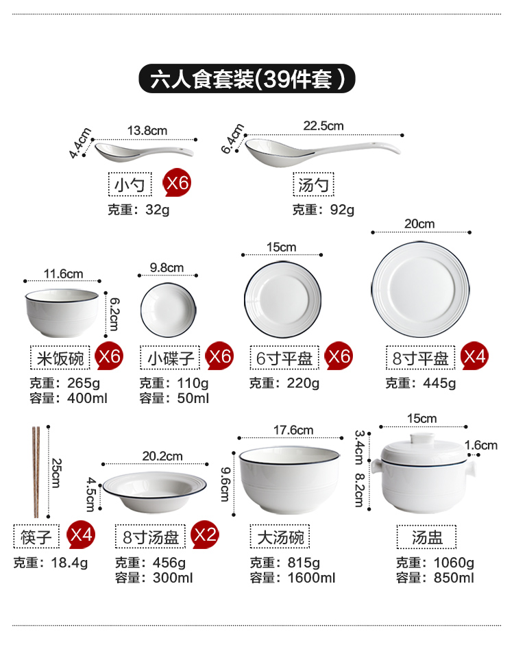 Tinyhome rural wind blue edge of ceramic tableware suit dishes suit household rice bowls bowl 0