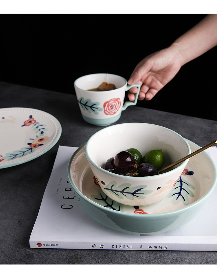 Tinyhome creative ceramic dish dish dish of the four seasons of household flat deep fruit bowl soup plate salad dishes