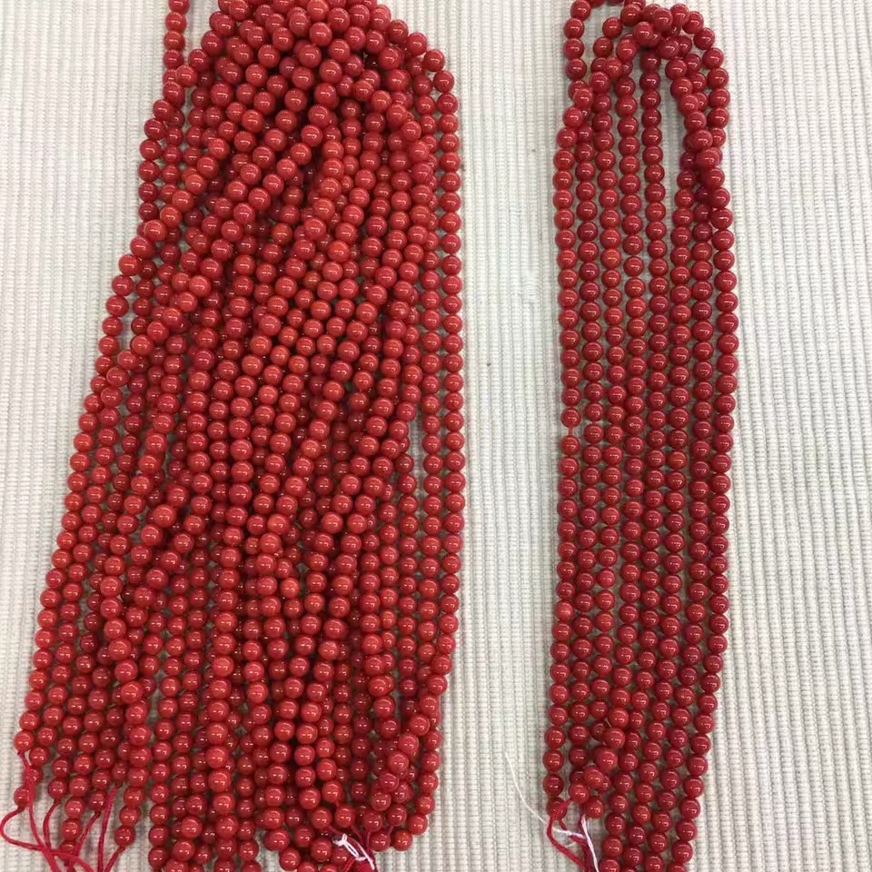Red gemstone round beads loose beads drum bead tower chain bucket beads hand string bracelet 108 Buddha beads necklace pendant Tibetan jewelry