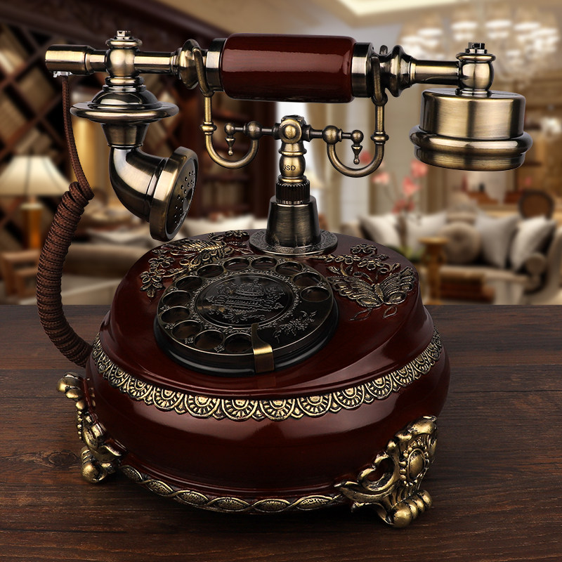 European antique telephone American home office landline fashion creative rotary retro telephone wireless card